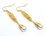 Long Faux Pearl Gold Earring