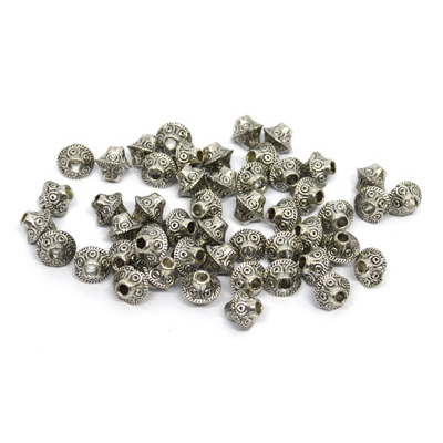 Base Metal 6mm Bicone Bead 50 pack