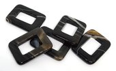 Agate Donut Rectangle 40x30mm EACH BEAD-beads incl pearls-Beadthemup