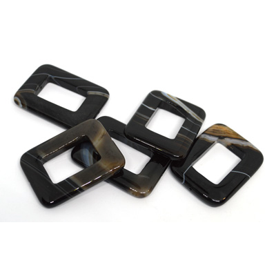 Agate Donut Rectangle 40x30mm EACH BEAD