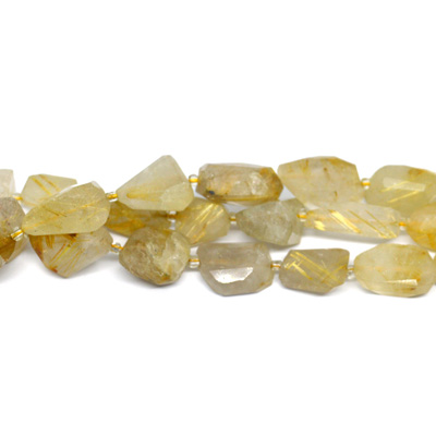 Golden Rutile Quartz Fac. Nugget approx. 10x12 22 beads per Strand