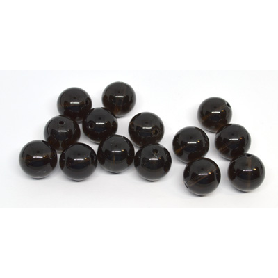 Smokey Quartz Pol. Round 16mm EACH BEAD
