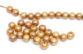 Fresh Water Pearl Light Gold 6mm Round EACH BEAD-beads incl pearls-Beadthemup