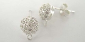 Sterling Silver Stud CZ (multi) 7mm Dome pair-findings-Beadthemup
