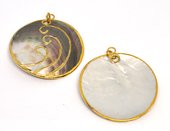Mother of Pearl Pendant with gold plate design 50mm EACH PIECE-beads incl pearls-Beadthemup