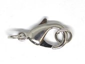 Base Metal Silver Lobster 20x12mm Large 1 Pack-findings-Beadthemup