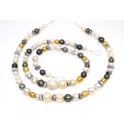 South Sea and Tahitian mix strand 44.5cm long 9-15mm or 9-18mm