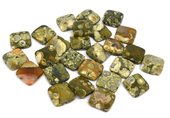 Rhyolite Square Fac. 15x15mm EACH BEAD-beads incl pearls-Beadthemup