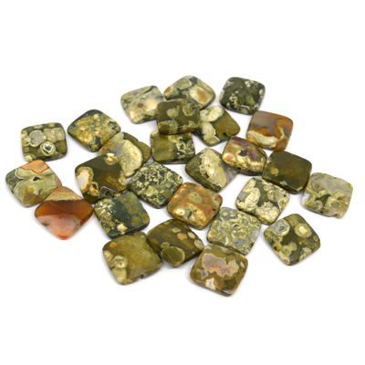 Rhyolite Square Fac. 15x15mm EACH BEAD