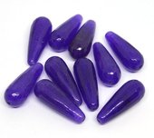 Jade Dyed Faceted Teardrop 28x11mm Purple PAIR each-beads incl pearls-Beadthemup
