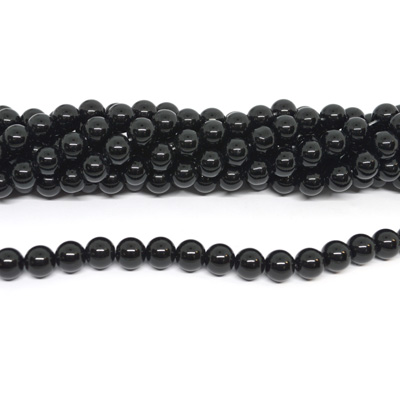 Black Glass 10mm strand 38 beads