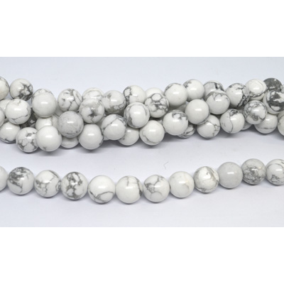 White Howlite Polished Round 12 strand 30 beads