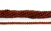 Hessonite Garnet polished Round 4mm strand 98 beads-beads incl pearls-Beadthemup