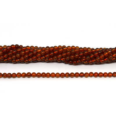 Hessonite Garnet polished Round 4mm strand 98 beads