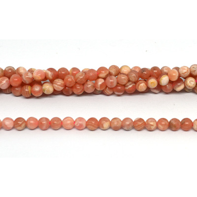 Rhodochrocite Argentina Polished Round 4mm Strand 94 beads