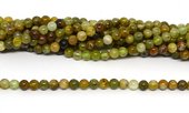 Green Garnet Polished Round 4mm strand 98 beads-beads incl pearls-Beadthemup