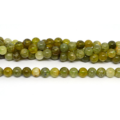 Green Garnet Polished Round 6-7mm strand 60 beads