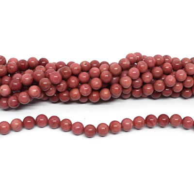 Rhodonite A polished Round 6mm strand 56 beads