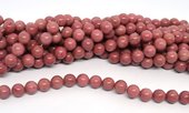 Rhodonite A polished Round 8mm strand 44 beads-beads incl pearls-Beadthemup
