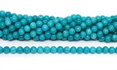 Amazonite (dyed) Polished round 6mm strand 60 beads-beads incl pearls-Beadthemup