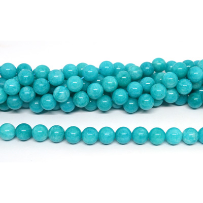 Amazonite (dyed) Polished round 10mm strand 36 beads