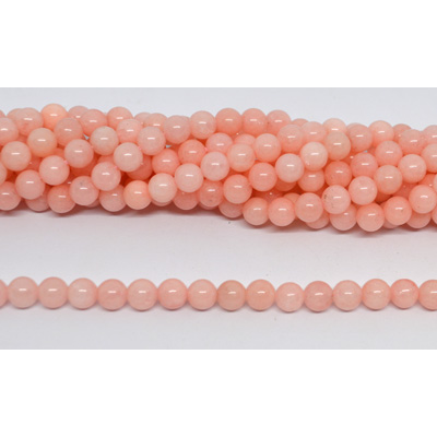 Morganite Pink (dyed) Polished Round 6mm strand 62 beads