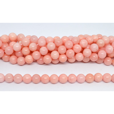 Morganite Pink (dyed) Polished Round 10mm strand 38 beads