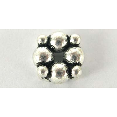 Sterling Silver Bead Rondel 7 ball 7x3mm 10 pack
