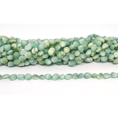 Green Angelite Nugget 6x8mm strand 56 beads