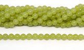 Hetian Green Jade (dyed) polished round 8mm strand 46 beads-beads incl pearls-Beadthemup