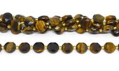 Tiger Eye Faceted Coin 10mm strand 32 beads-beads incl pearls-Beadthemup