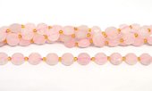 Rose Quartz Faceted Coin 10mm strand 32 beads-beads incl pearls-Beadthemup