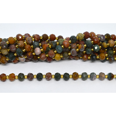 Ocean Jasper Faceted Rondel 8x6mm strand 45 beads