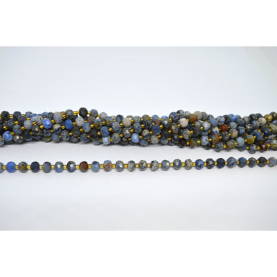 Blue Jasper Faceted Rondel 8x6mm strand 45 beads