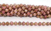 Rhodonite Faceted Rondel 8x6mm strand 45 beads-beads incl pearls-Beadthemup