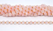 Rose Quartz Faceted Rondel 8x6mm strand 45 beads-beads incl pearls-Beadthemup