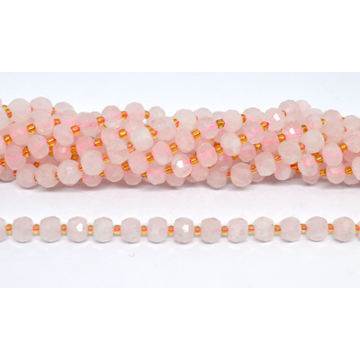 Rose Quartz Faceted Rondel 8x6mm strand 45 beads