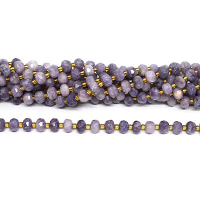 Purple Lepidolite Rondel 8x6mm strand 45 beads