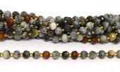 Grey Tiger Eye (Fire Eagle Eye) Rondel 8x6mm strand 45 beads-beads incl pearls-Beadthemup