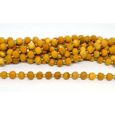 Yellow Mookaite Rondel 8x6mm strand 45 beads