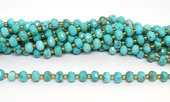 Turquoise (Dyed) Rondel 8x6mm strand 45 beads-beads incl pearls-Beadthemup