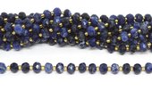 Sodalite Rondel 8x6mm strand 45 beads-beads incl pearls-Beadthemup