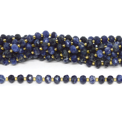 Sodalite Rondel 8x6mm strand 45 beads