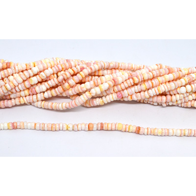 Pink Shell Rondel 2x4mm strand 160 beads