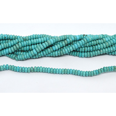Turquoise (dyed) Rondel 2x4mm strand 166 beads