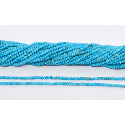 Turquoise Tiny rondel approx 2x1mm strand 240 beads