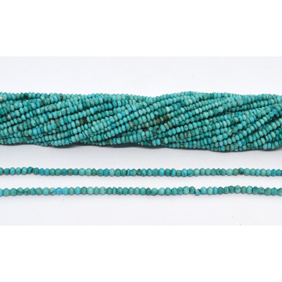Turquoise Tiny rondel approx 2x1mm strand 240 beads