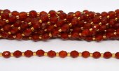 Carnelian Faceted Rice 6x8mm strand 40 beads-beads incl pearls-Beadthemup