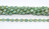 Amazonite Faceted Rice 6x8mm strand 40 beads-beads incl pearls-Beadthemup