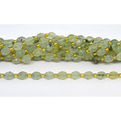 Prehnite Faceted Rice 6x8mm strand 40 beads